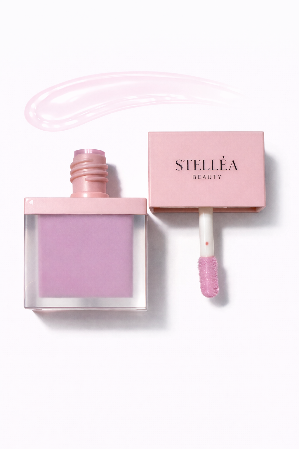 Lip gloss Stellea teinte Pink Lady fini brillant hydratant, applicateur mousse.